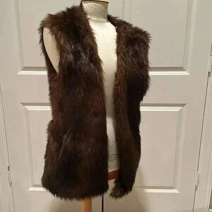 Zara Brown Faux Fur Vest